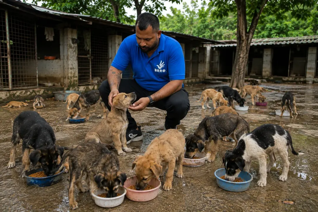 Feeding at the Shelter