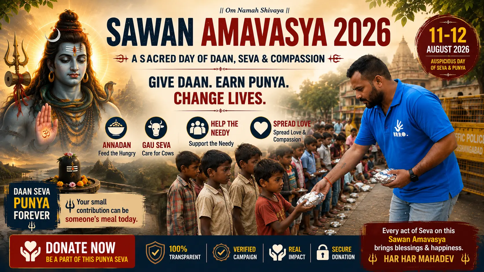 Sawan Amavasya 2026 Donation – Support Annadan Seva