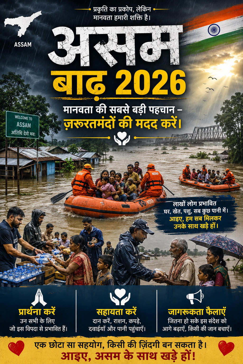 "जब इंसानियत साथ खड़ी होती है, तब हर आपदा छोटी पड़ जाती है।"