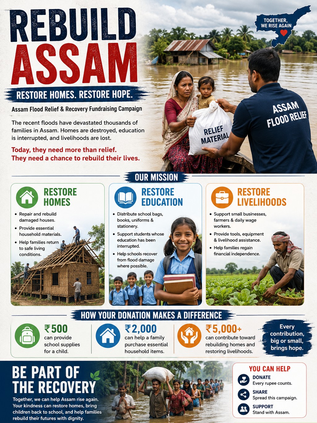Rebuild Assam: Restore Homes, Restore Hope, Education