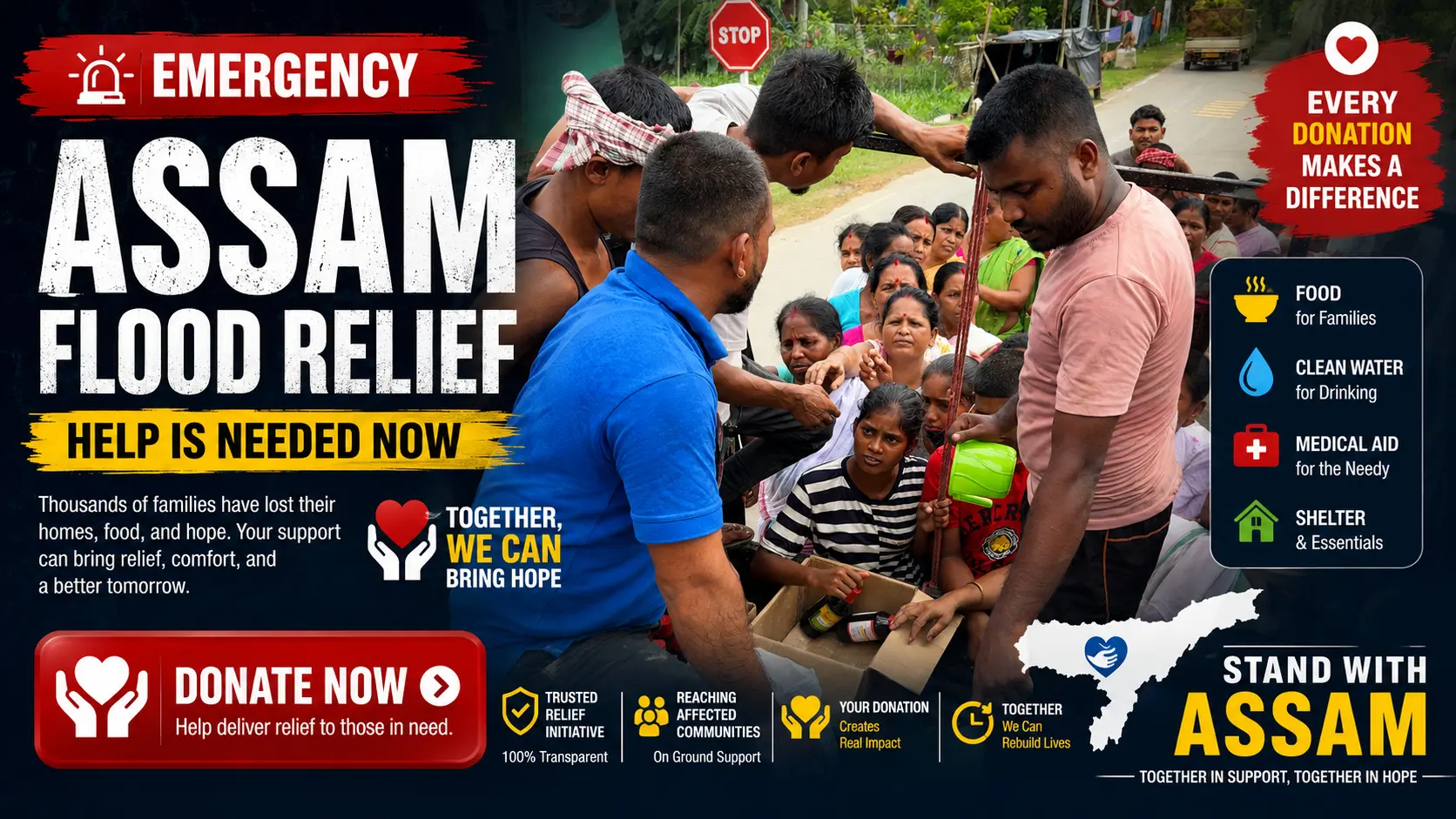 EMERGENCY FLOOD RELIEF FOR ASSAM